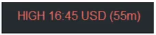 Panel row: HIGH 16:45 USD (55m)